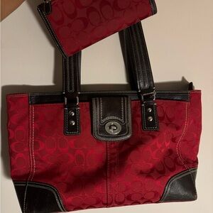 Coach tote and matching wallet